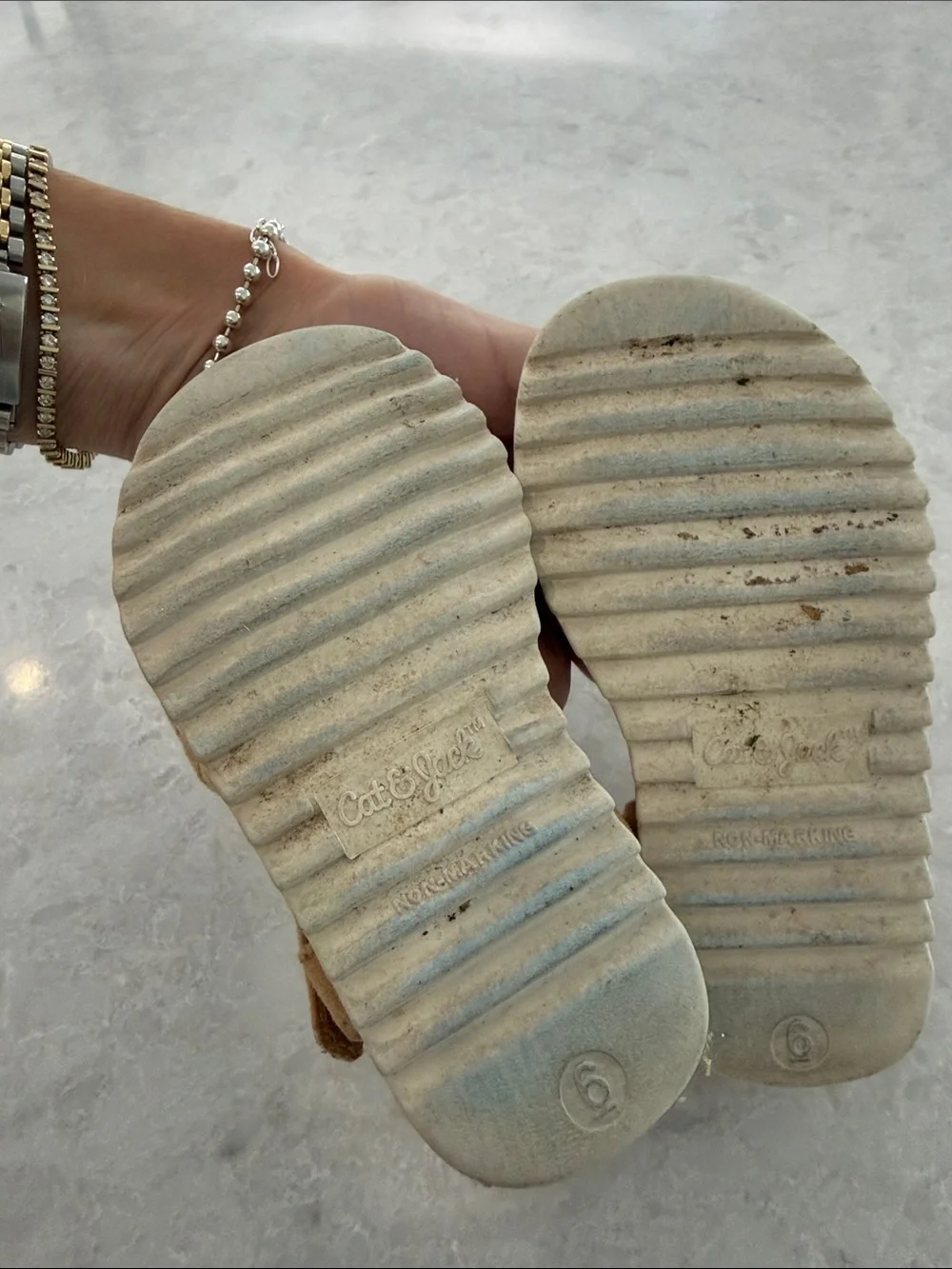Cat & Jack Tan Braided Strap Kids Sandals
